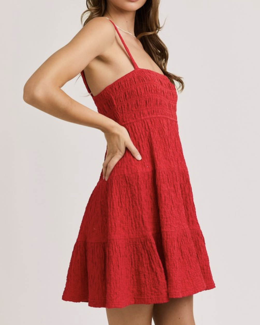 Le Lis "Seeing Red" Babydoll Mini Dress