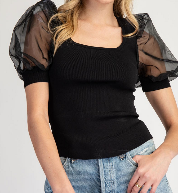 eesome "The Right Puff" Blouse Top