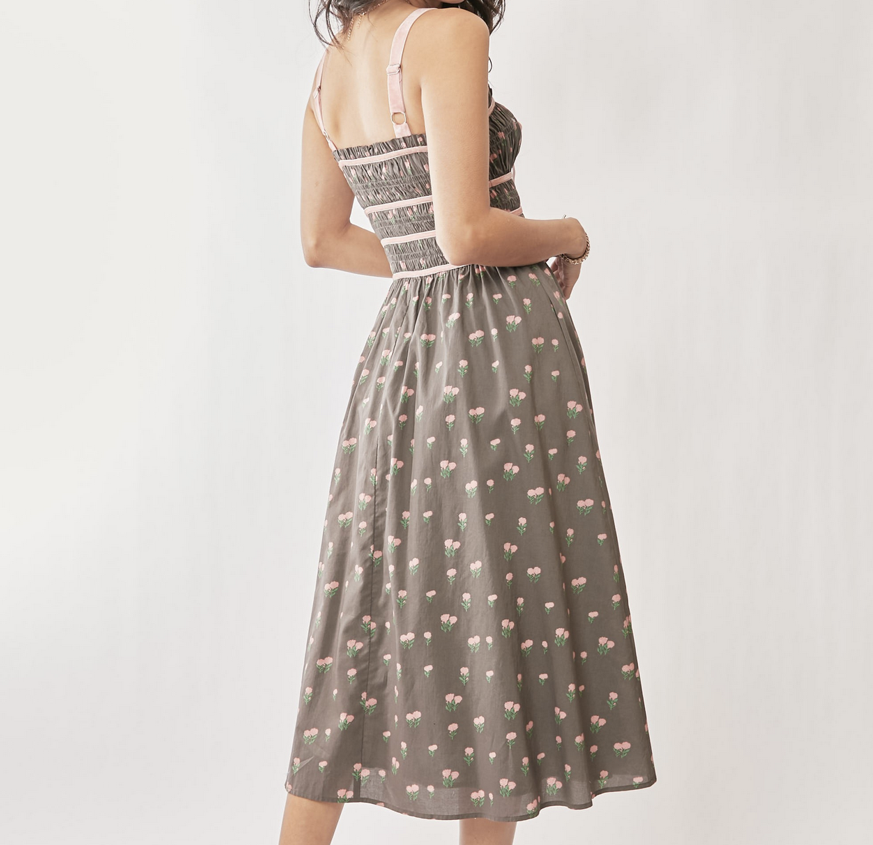 Davi&Dani "Walking the Velvet Line" Floral Midi Dress