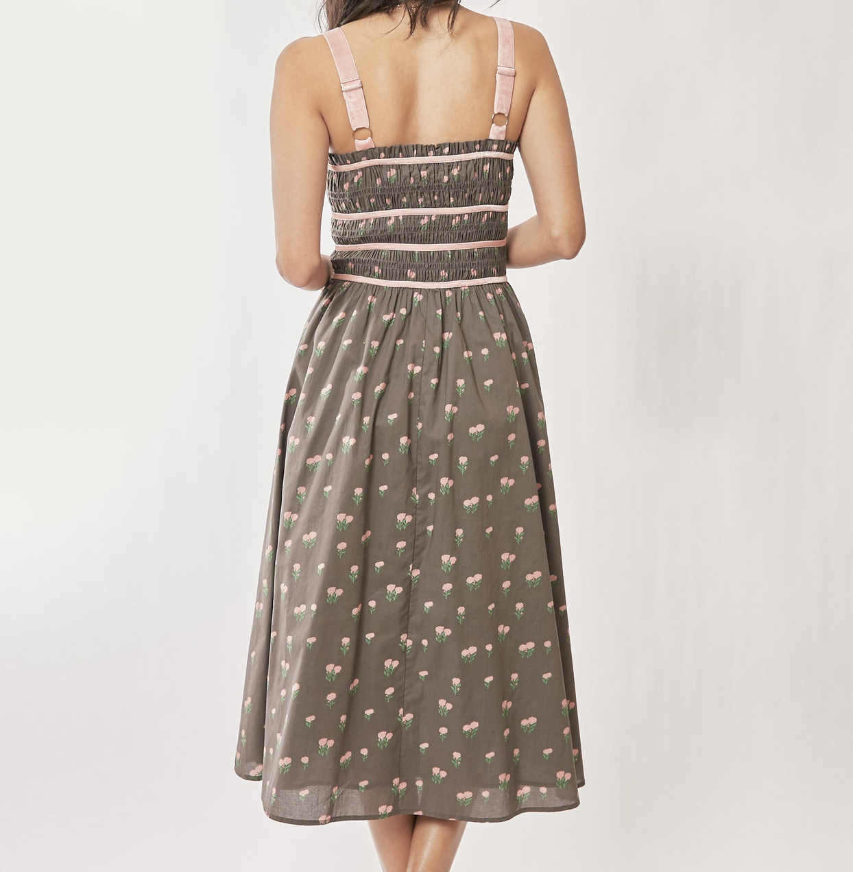Davi&Dani "Walking the Velvet Line" Floral Midi Dress