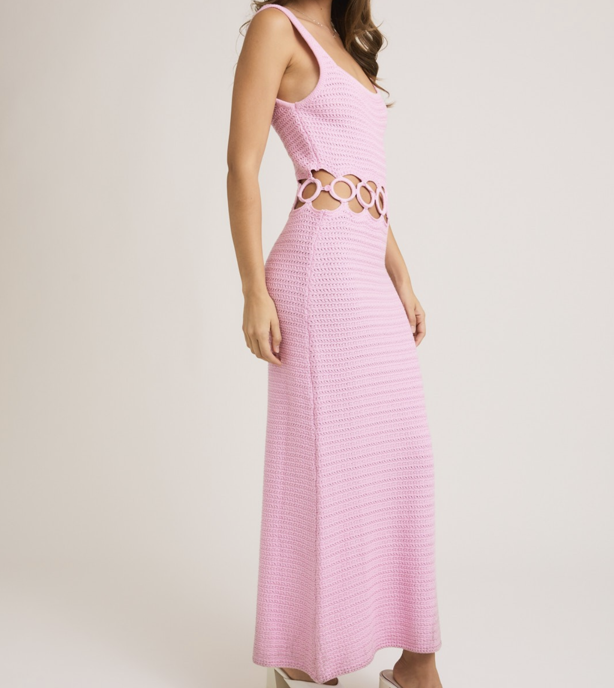 Le Lis "Stitch Me Up" Crochet Midi Dress