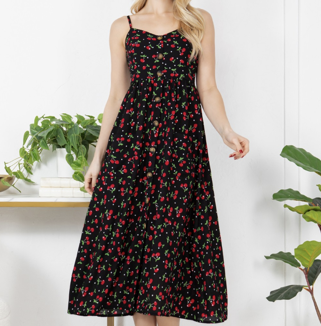 LA Soul "Cherries Jubilee" Midi Dress