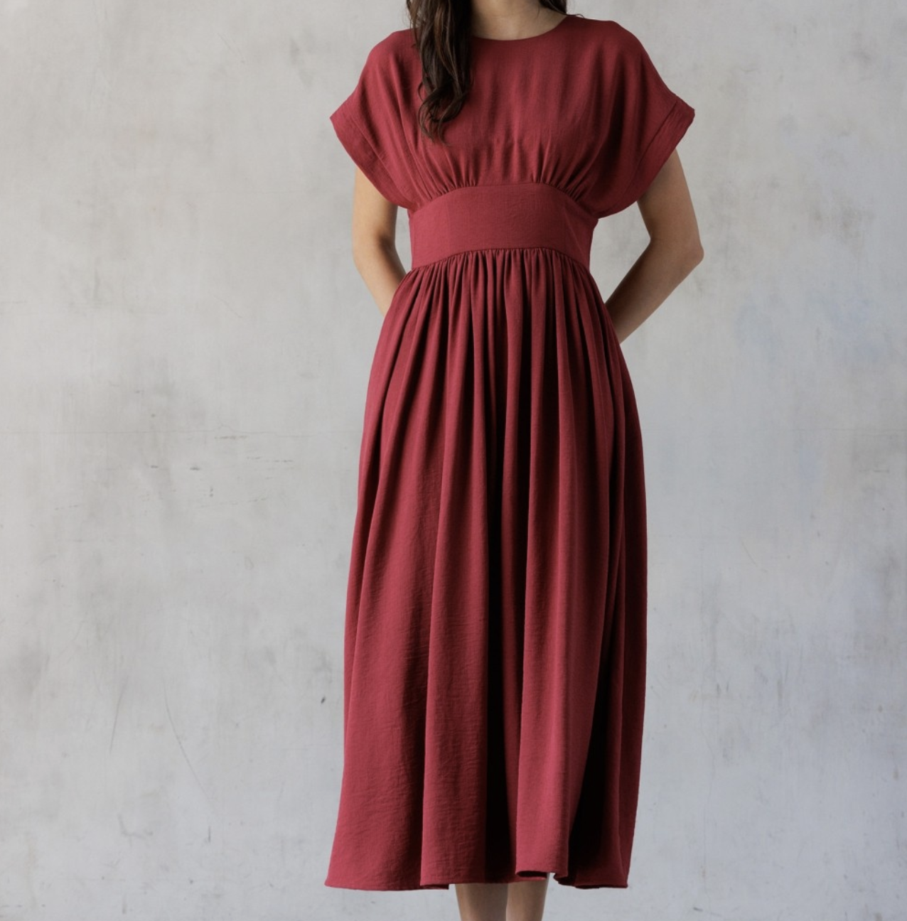 Storia "A Tall Glass of Merlot" Midi Dress