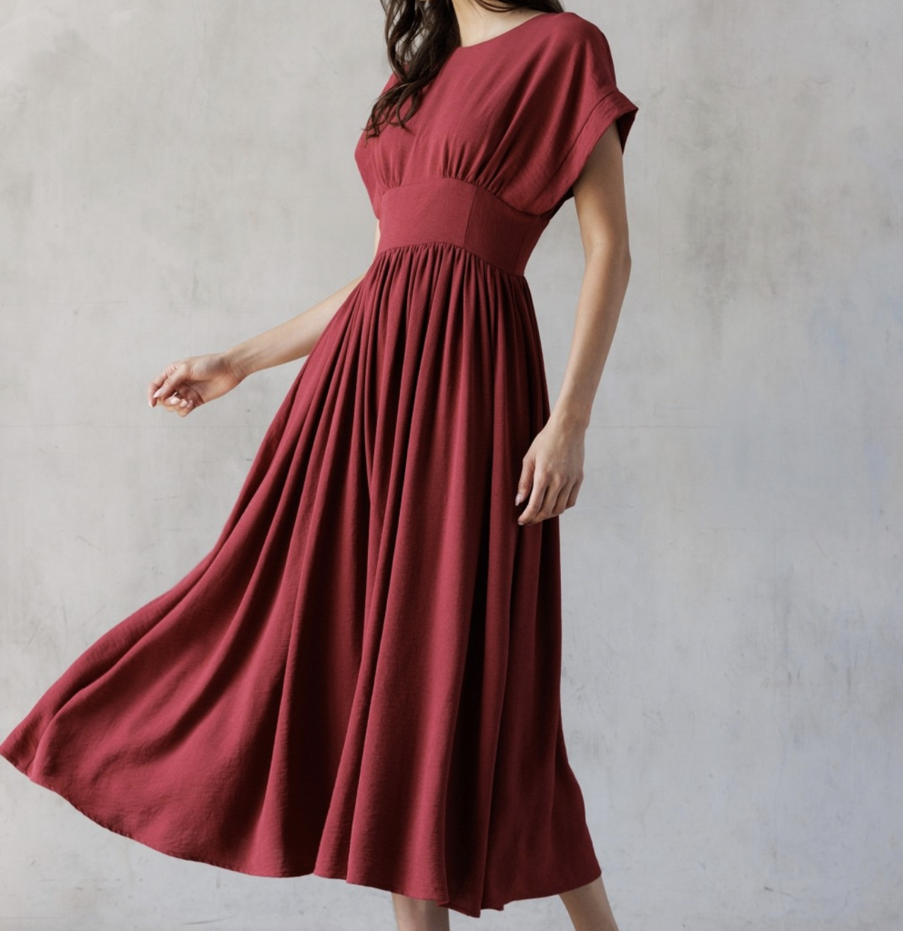 Storia "A Tall Glass of Merlot" Midi Dress