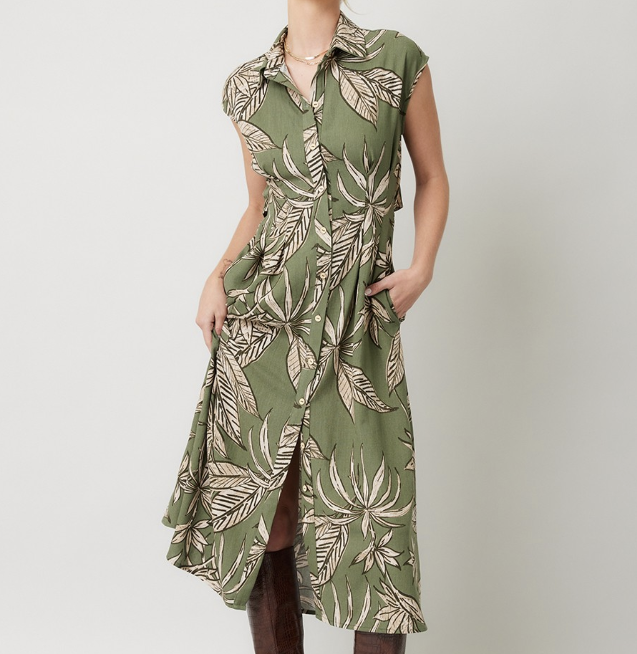 Illa Illa "Leaf Them Wanting More" Midi Dress