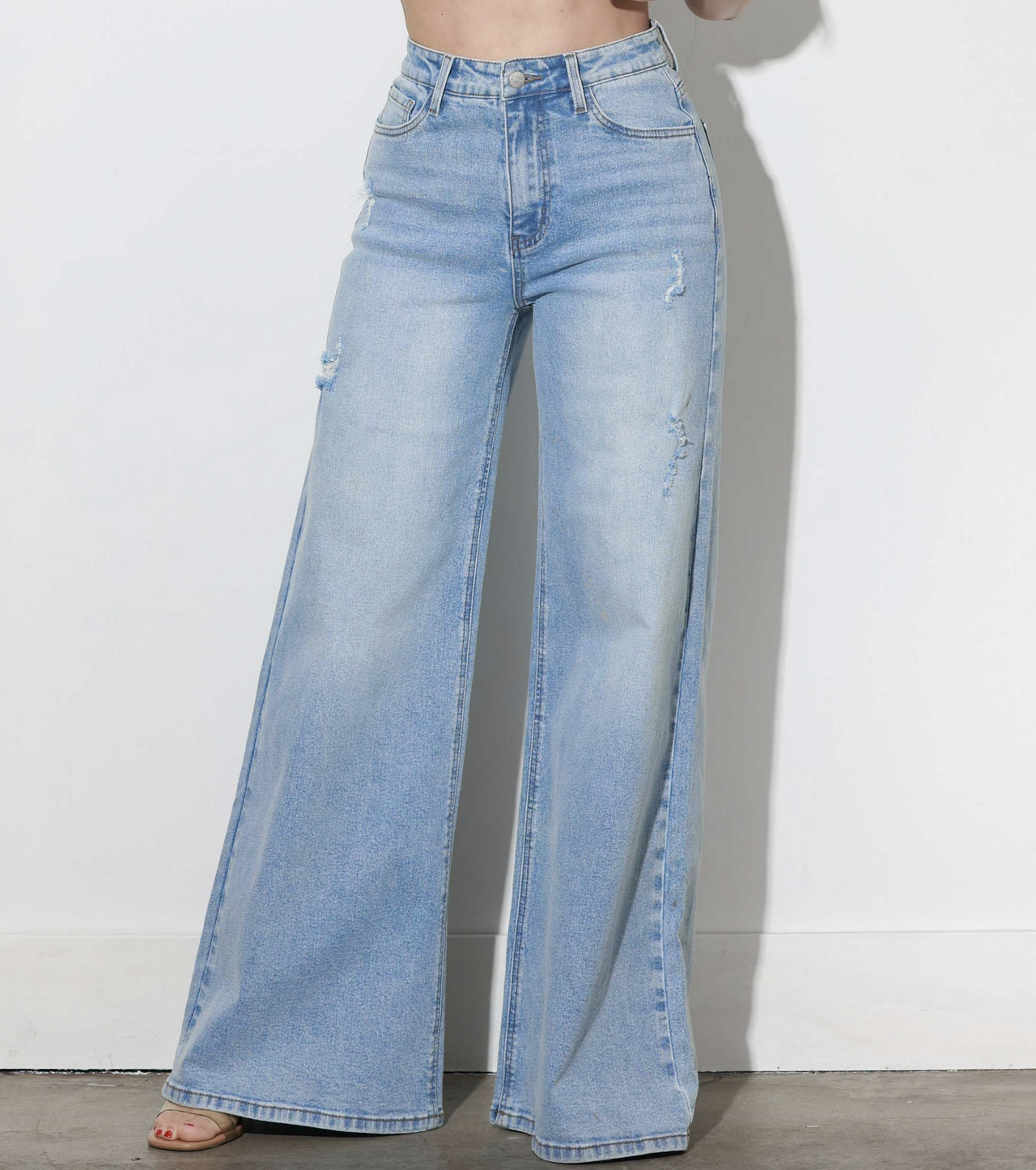 Vibrant "It's in the Jeans" High Rise Extra Wide Leg Jeans
