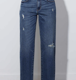 Vibrant "On the Straight and Narrow" Mid-Rise Straight Leg Jeans