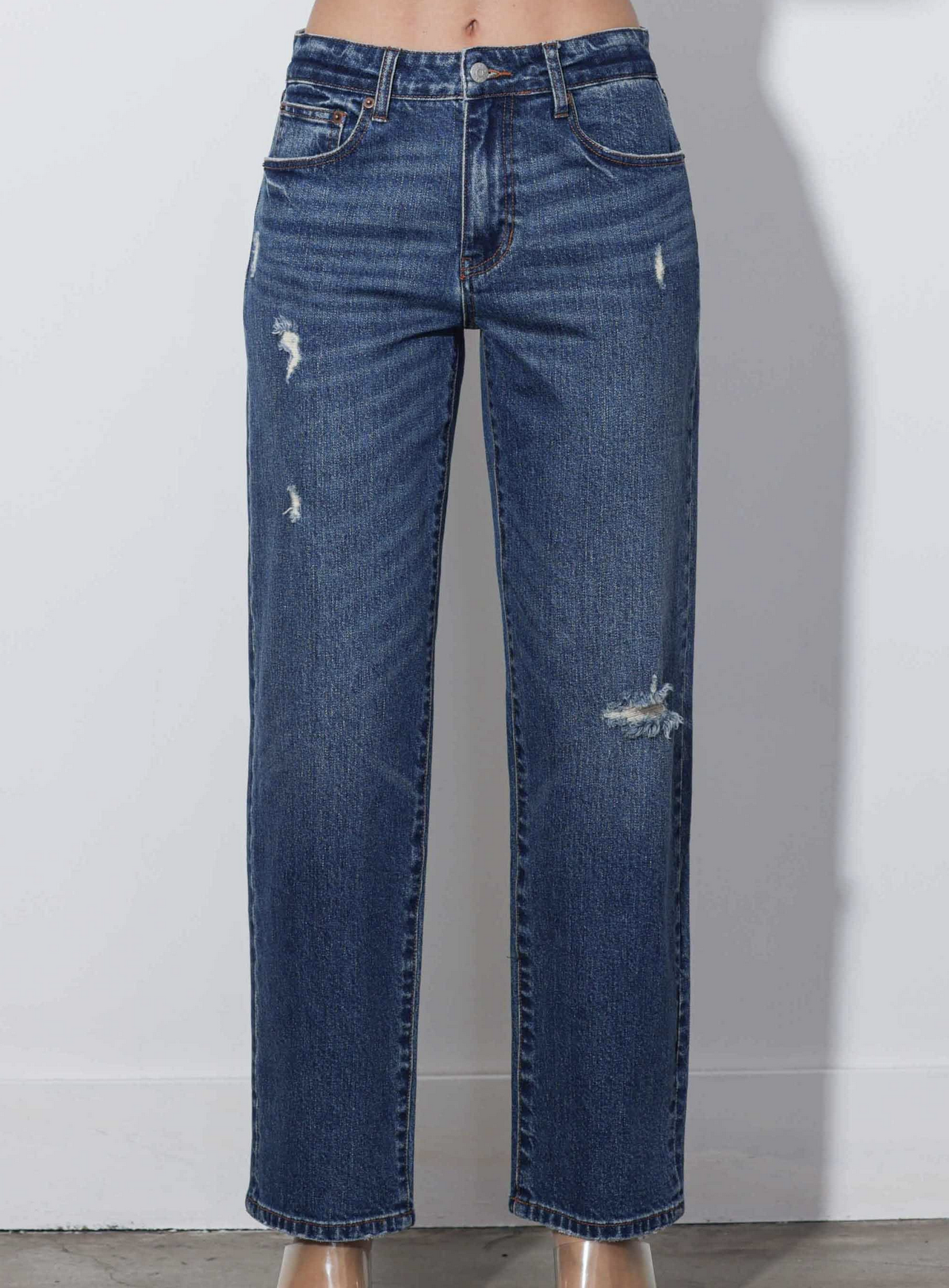Vibrant "On the Straight and Narrow" Mid-Rise Straight Leg Jeans