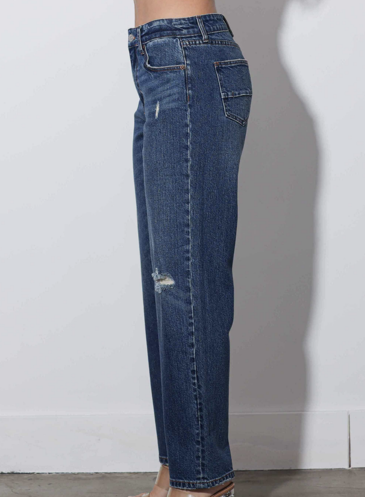 Vibrant "On the Straight and Narrow" Mid-Rise Straight Leg Jeans