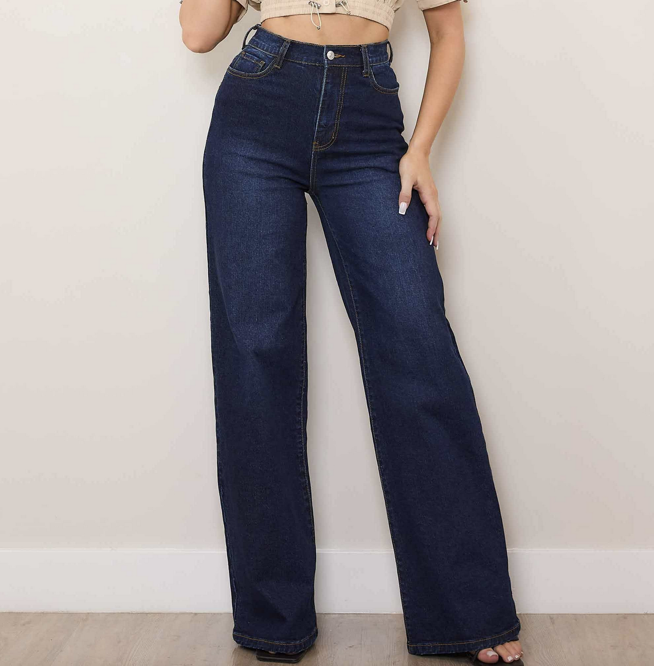 Vibrant "Wide Wide West" Wide Leg with Comfort Stretch Jeans