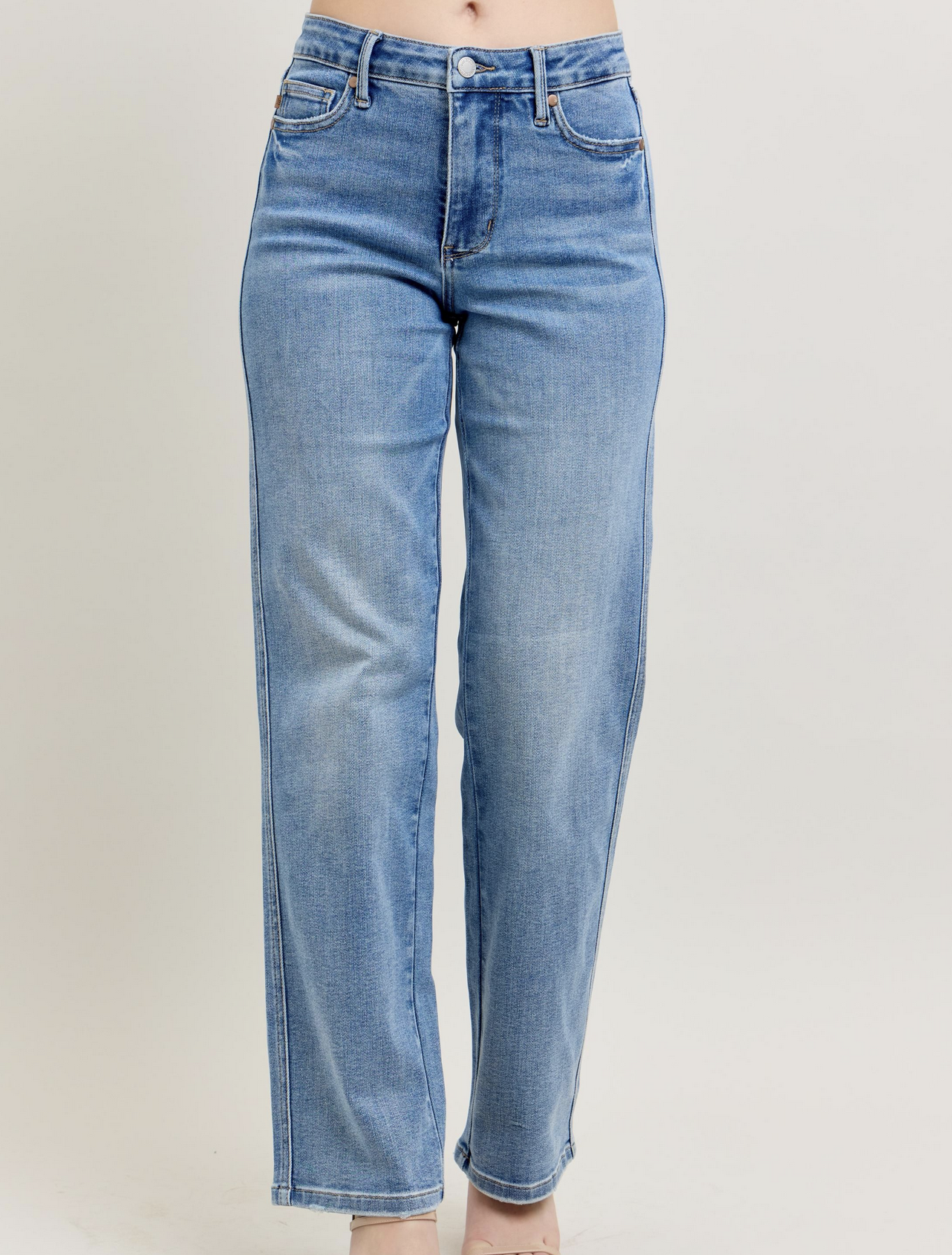 Judy Blue "If It Walks Like a Tuck..." Tummy Control Straight Jeans