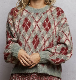 POL "My Beautiful Argyle Balloon" Mohair Sweater