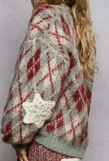 POL "My Beautiful Argyle Balloon" Mohair Sweater