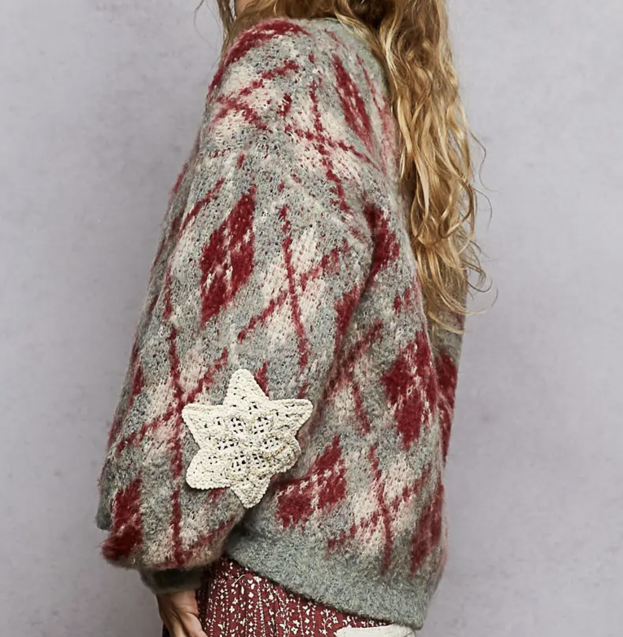 POL "My Beautiful Argyle Balloon" Mohair Sweater