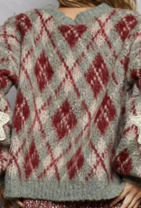 POL "My Beautiful Argyle Balloon" Mohair Sweater