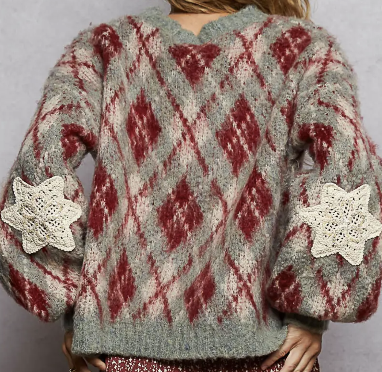 POL "My Beautiful Argyle Balloon" Mohair Sweater