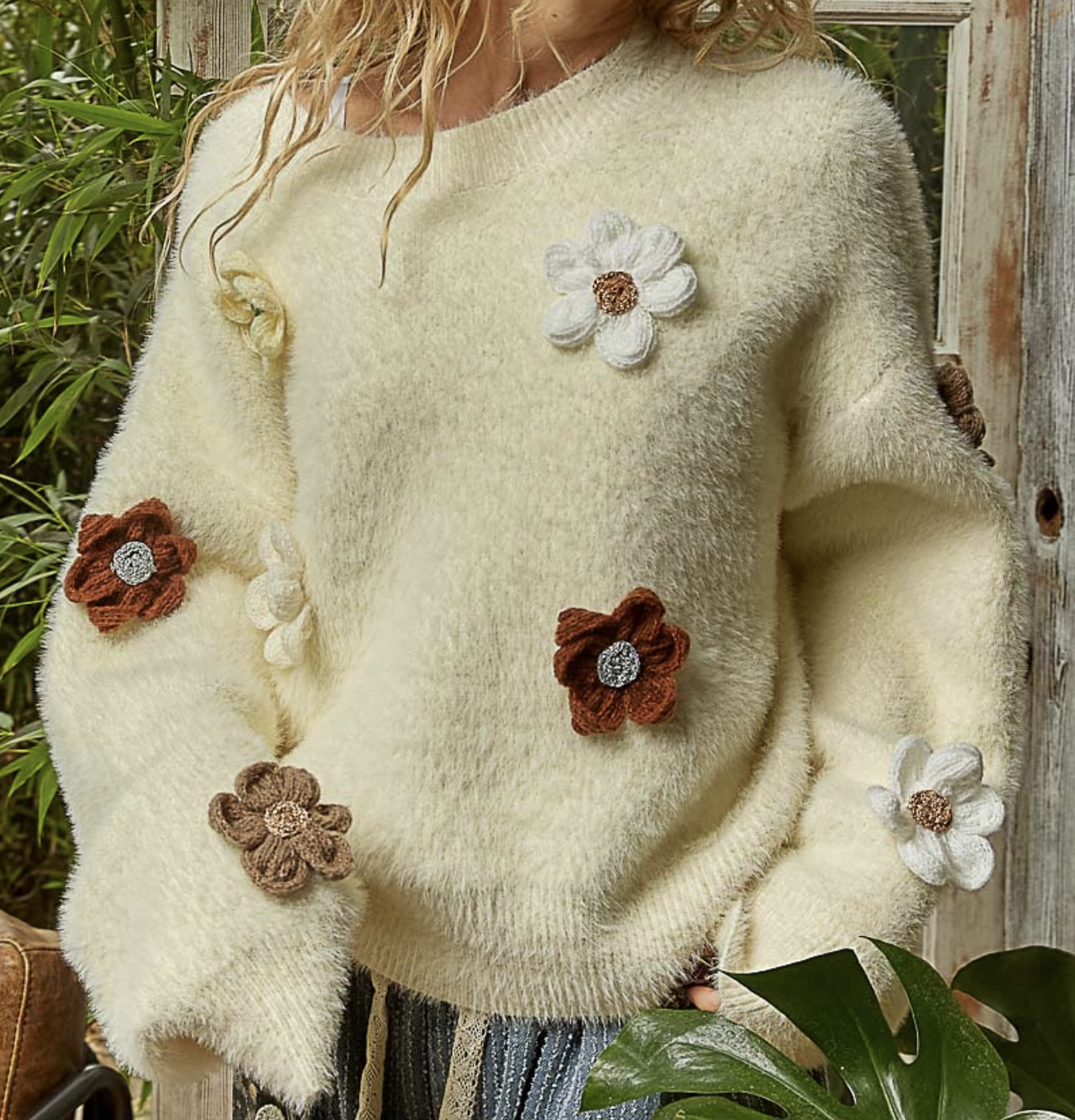 POL "Popping Up Like Daisies!" Mohair Sweater