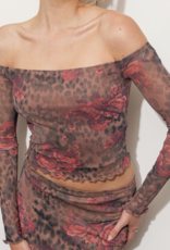 Pretty Garbage "Mesh and Blood" Off Shoulder Top