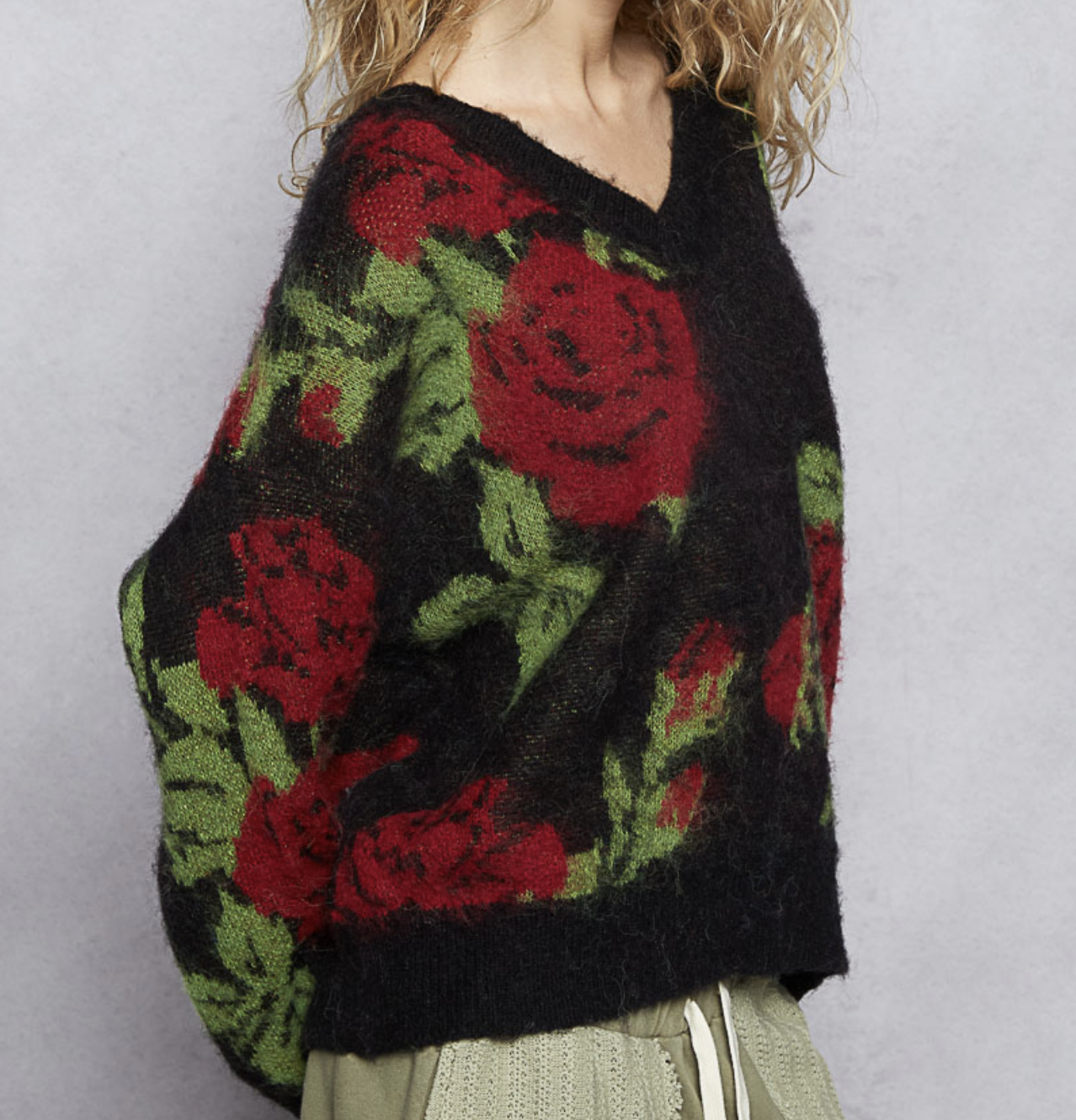 POL "Feeling Gene-rose" Mohair Sweater