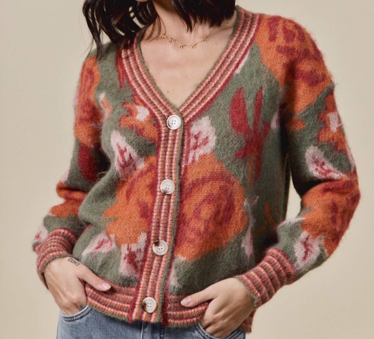 So Me "The Winter of Flower Discontent" Cardigan
