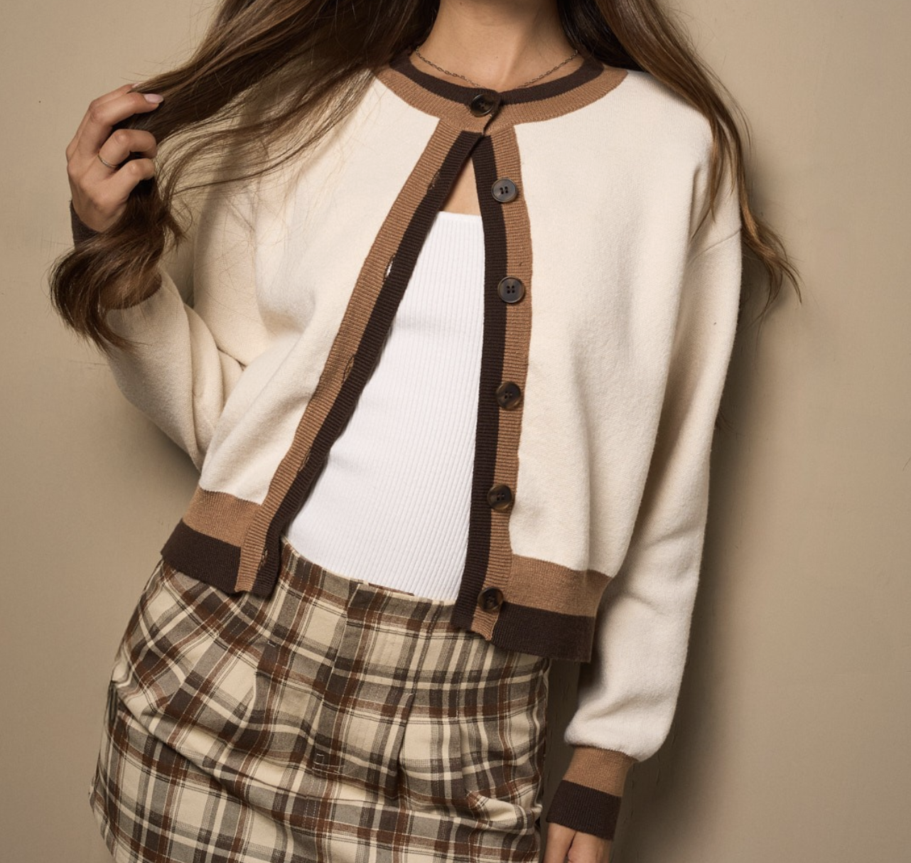 Le Lis "A Girl After My Two-Tone Heart" Cardigan