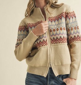 &Merci "You Can't Play that Card-again" Zip-Up Cardigan