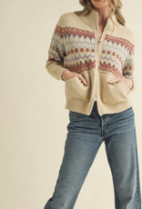 &Merci "You Can't Play that Card-again" Zip-Up Cardigan