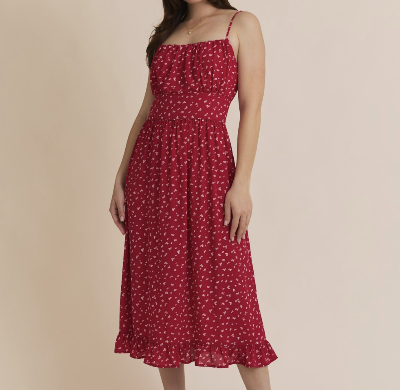 Gilli "Red-dy Or Not!" Midi Dress