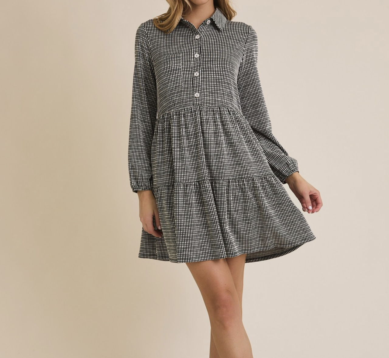 Gilli "Gingham in the Rain" Mini Dress