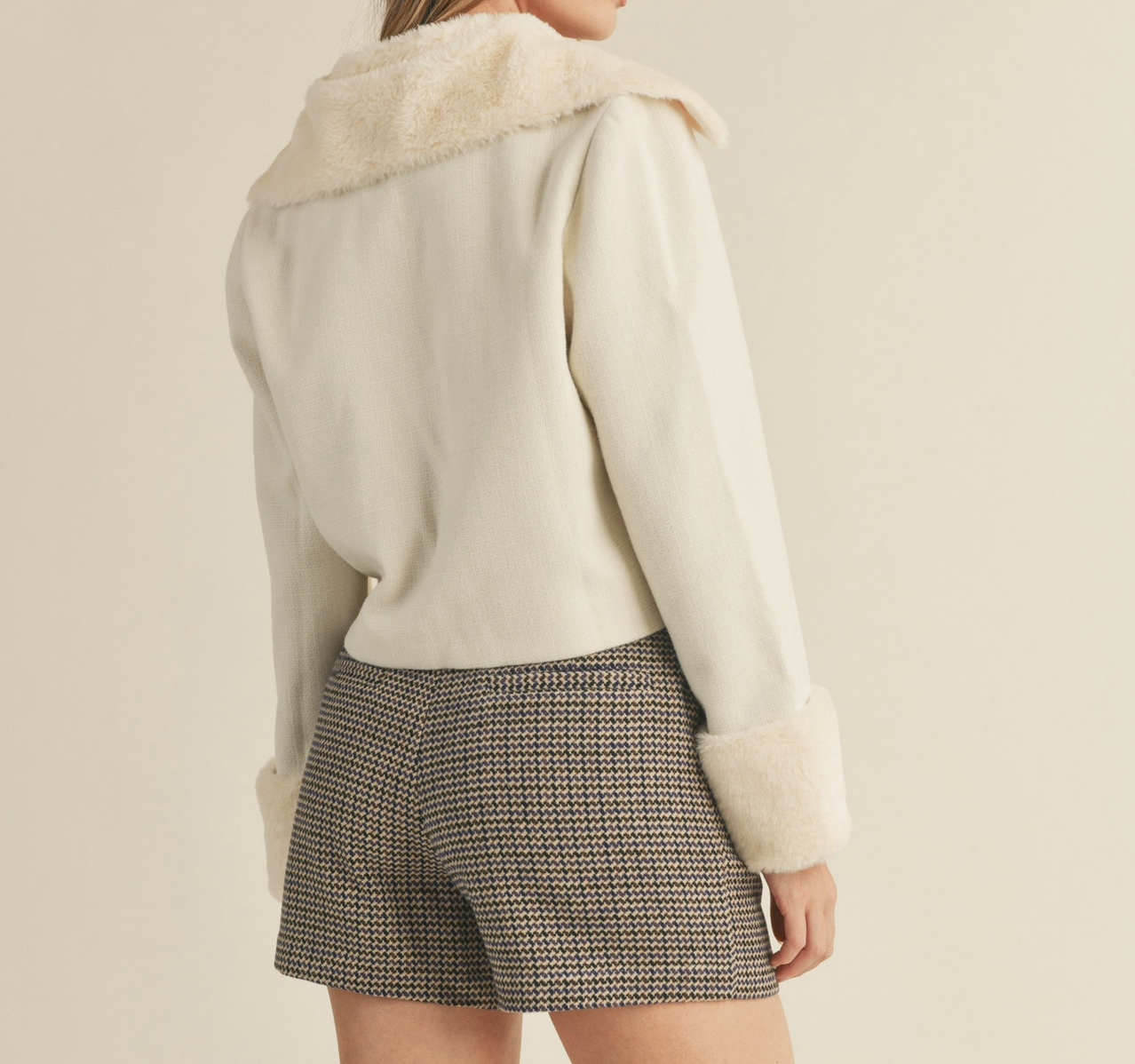 &Merci "What the Faux Say" Cropped Jacket