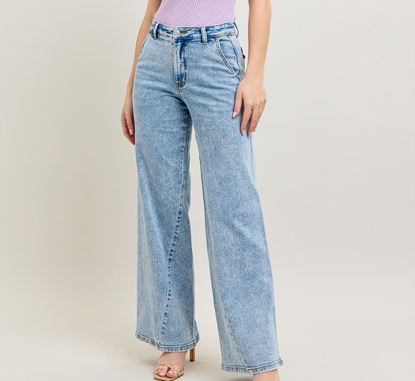 Judy Blue "The Taming of the Skew" Wide Leg Jeans