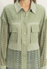 HyFve "Button, Button, Who's Got the Button?" Lace Top