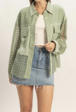 HyFve "Button, Button, Who's Got the Button?" Lace Top