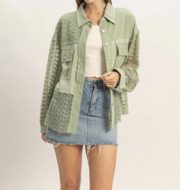 HyFve "Button, Button, Who's Got the Button?" Lace Top