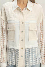 HyFve "Button, Button, Who's Got the Button?" Lace Top