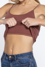 Active Basic Basic Short Camisole Top with Shelf Bra