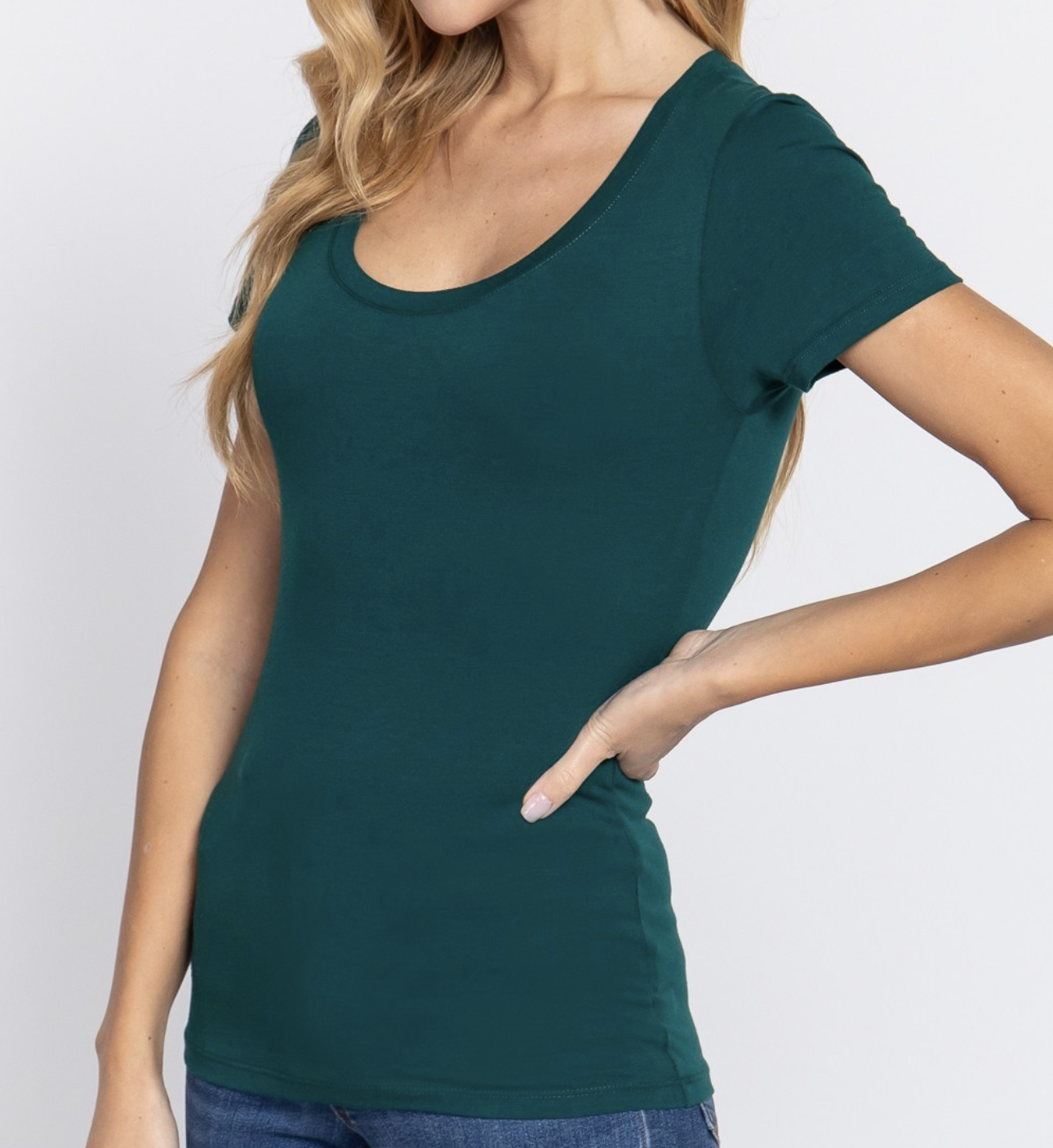 Active Basic Basic Scoop Neck Short Sleeve Top