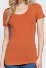 Active Basic Basic Scoop Neck Short Sleeve Top