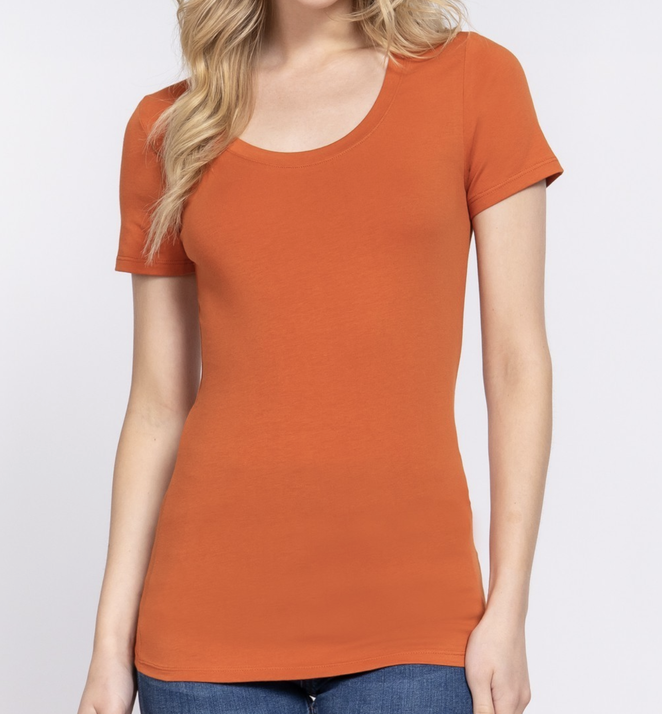 Active Basic Basic Scoop Neck Short Sleeve Top