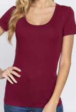 Active Basic Basic Scoop Neck Short Sleeve Top