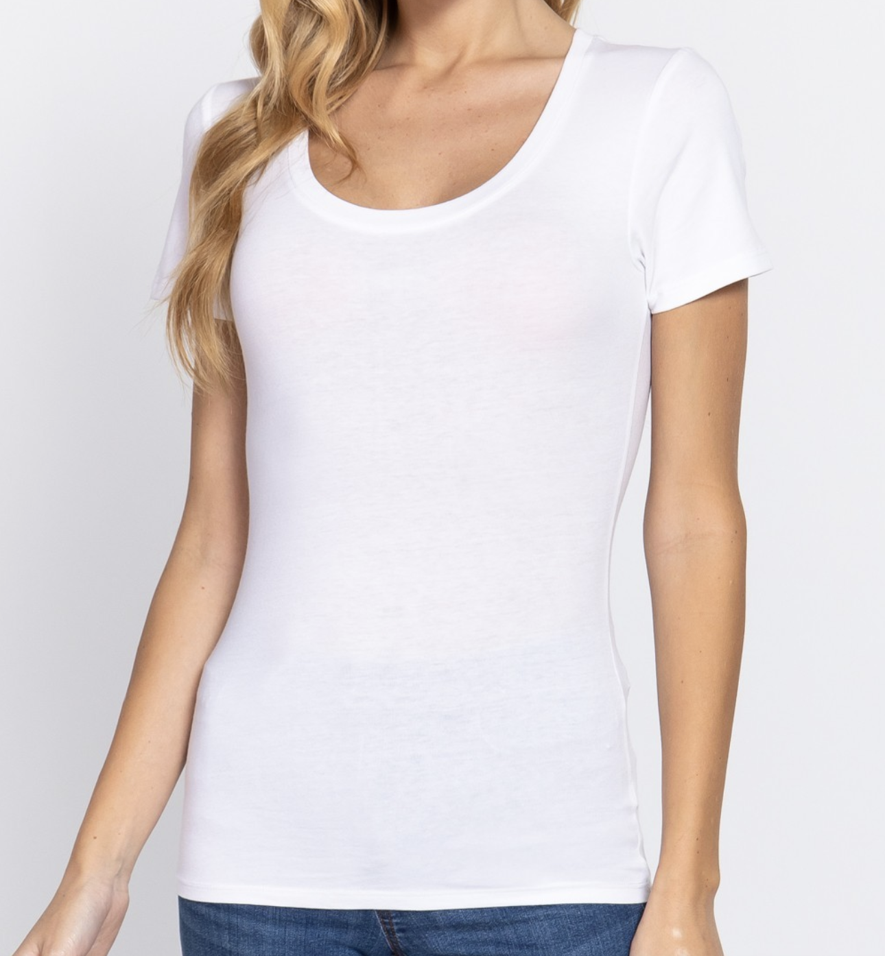 Active Basic Basic Scoop Neck Short Sleeve Top