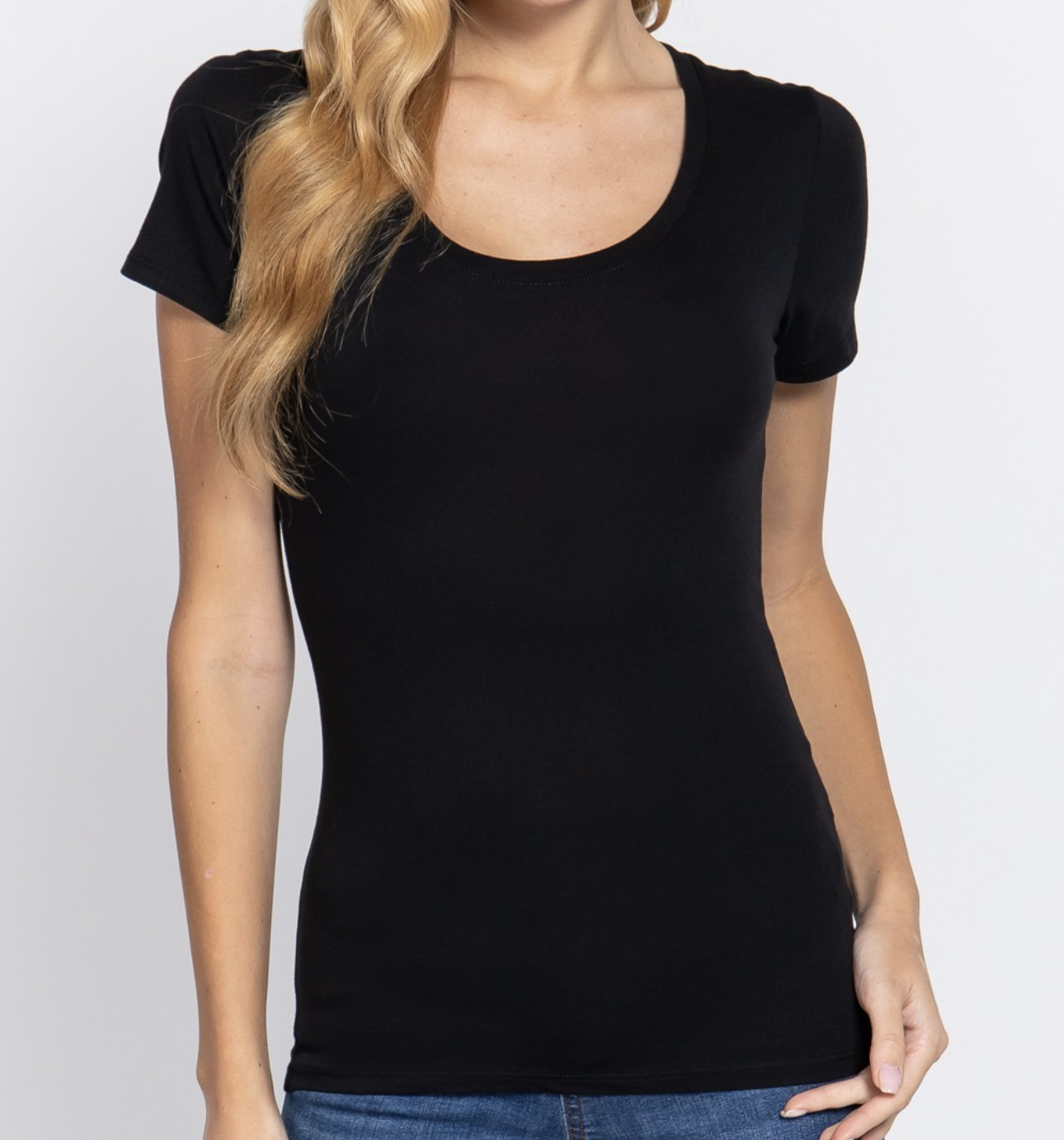 Active Basic Basic Scoop Neck Short Sleeve Top