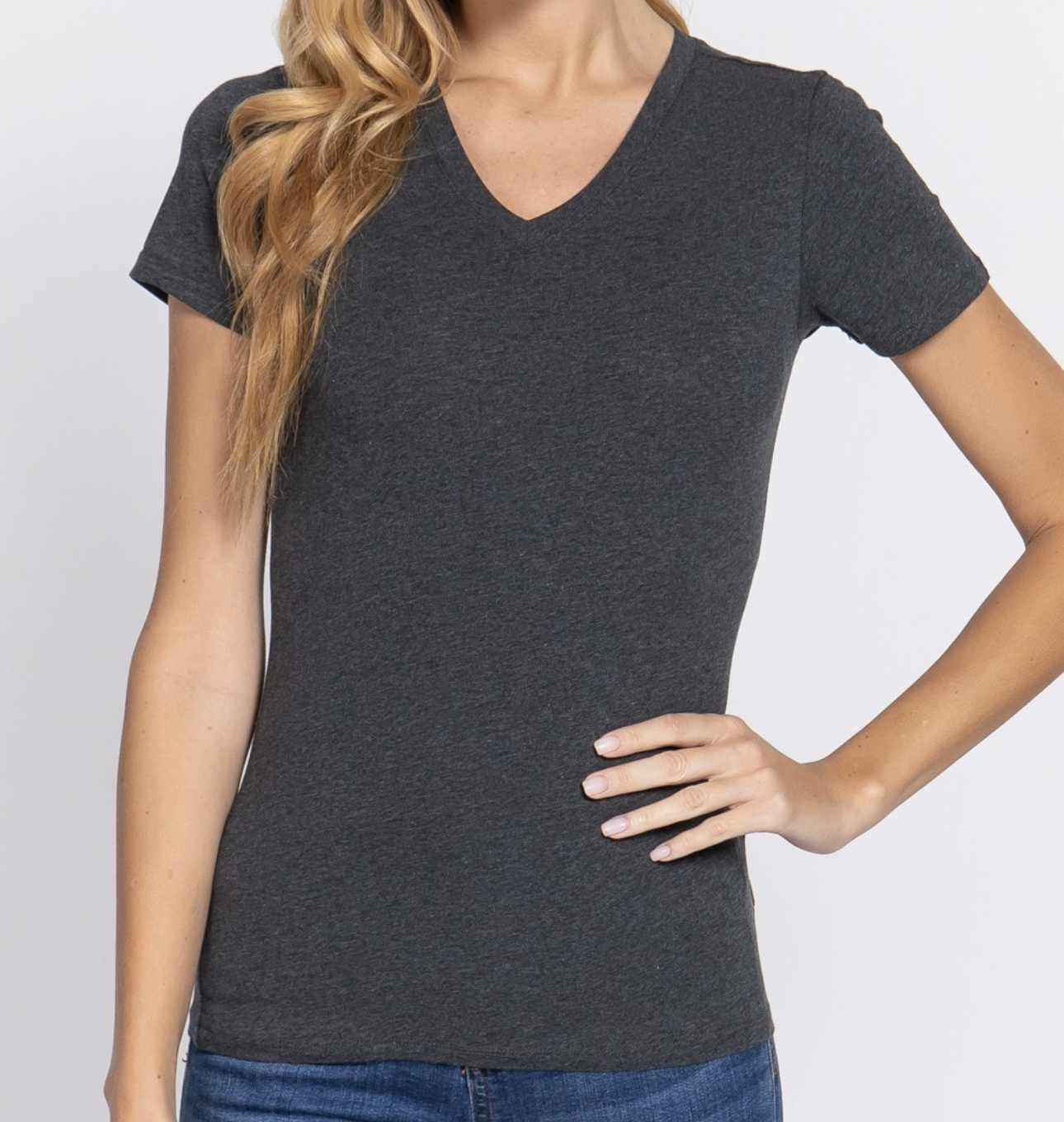 Active Basic Basic Short Sleeve V-neck Tee