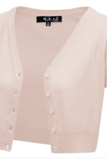 MAK Basic Cropped Short Sleeve Cardigan