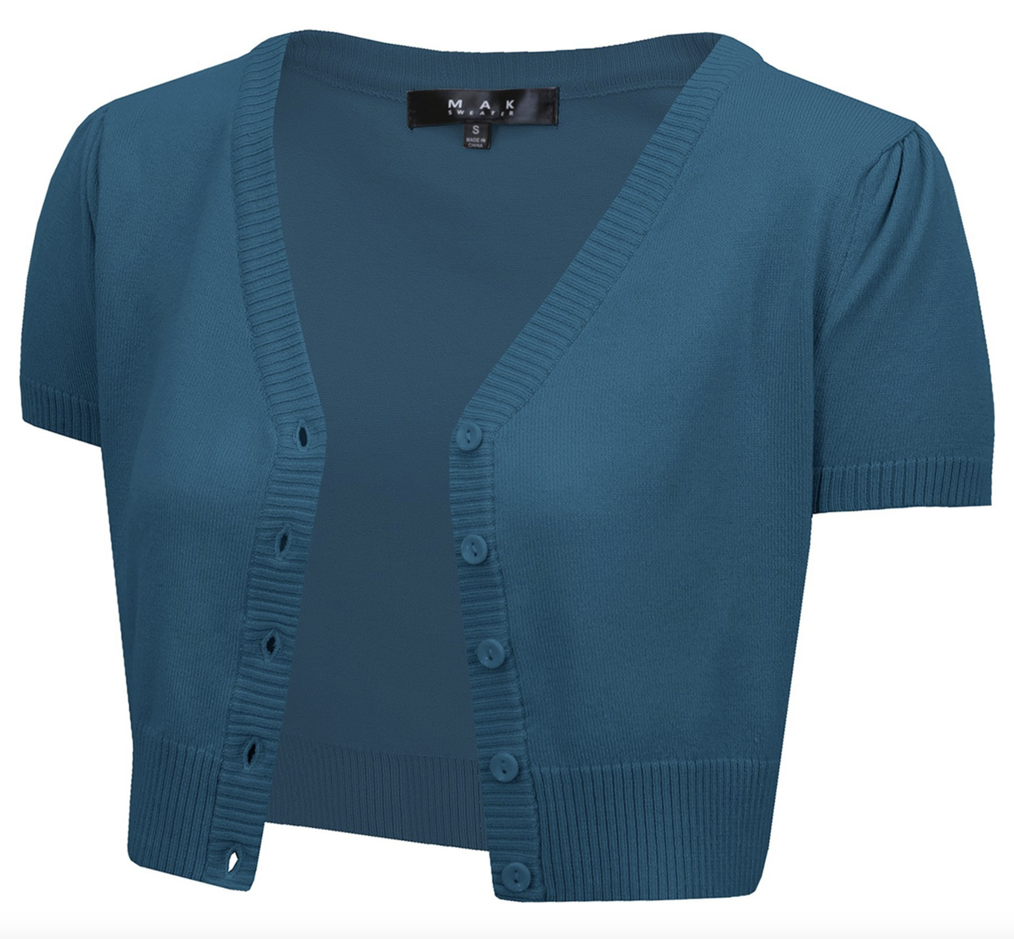 MAK Basic Cropped Short Sleeve Cardigan