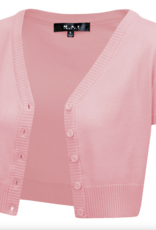 MAK Basic Cropped Short Sleeve Cardigan