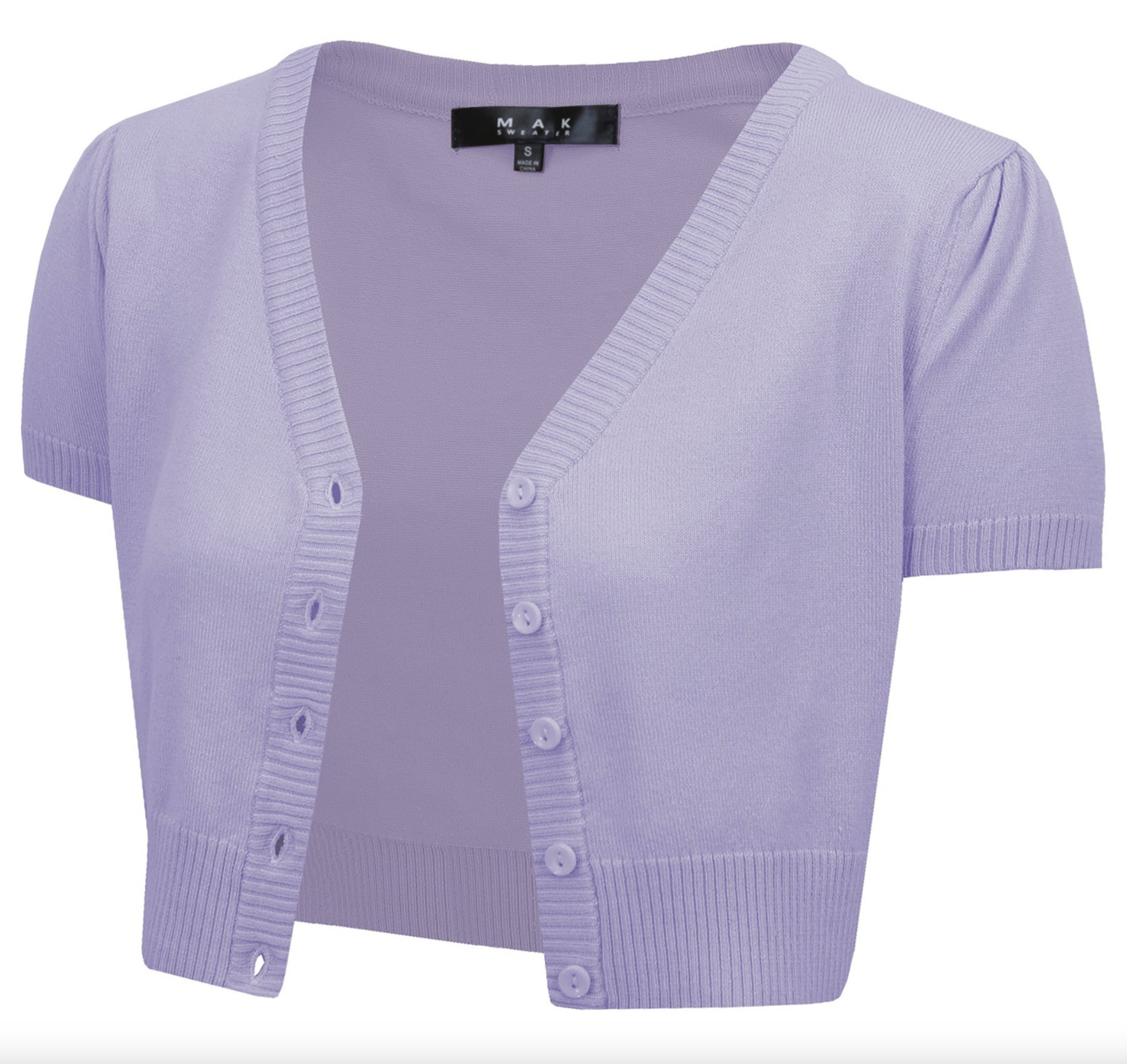MAK Basic Cropped Short Sleeve Cardigan