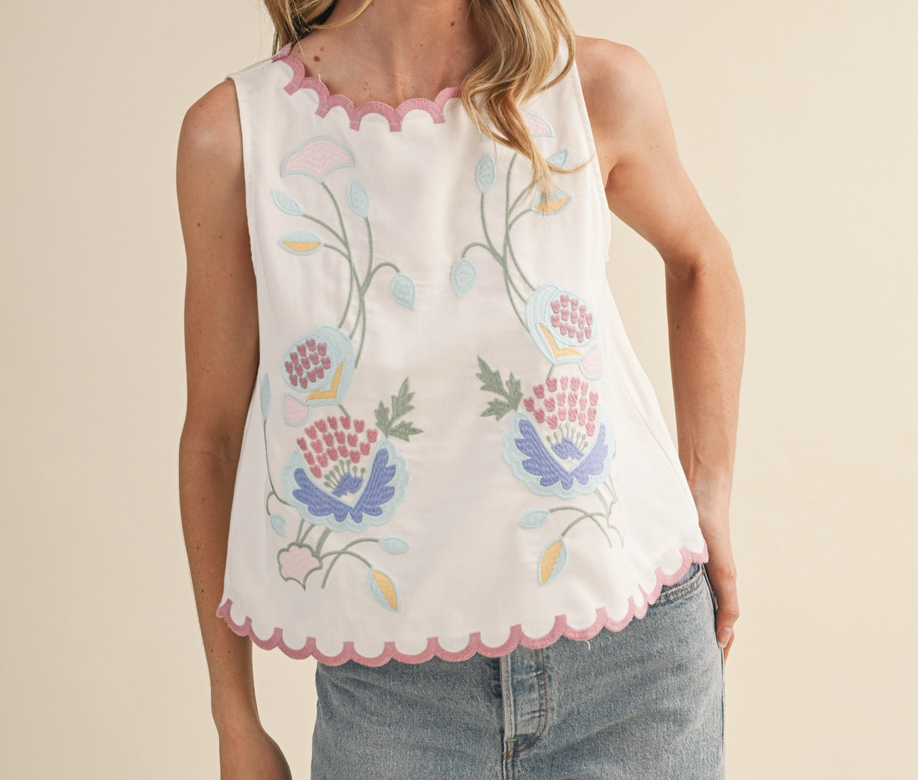 &Merci "Gainfully Embroid (-ered)" Tank Top