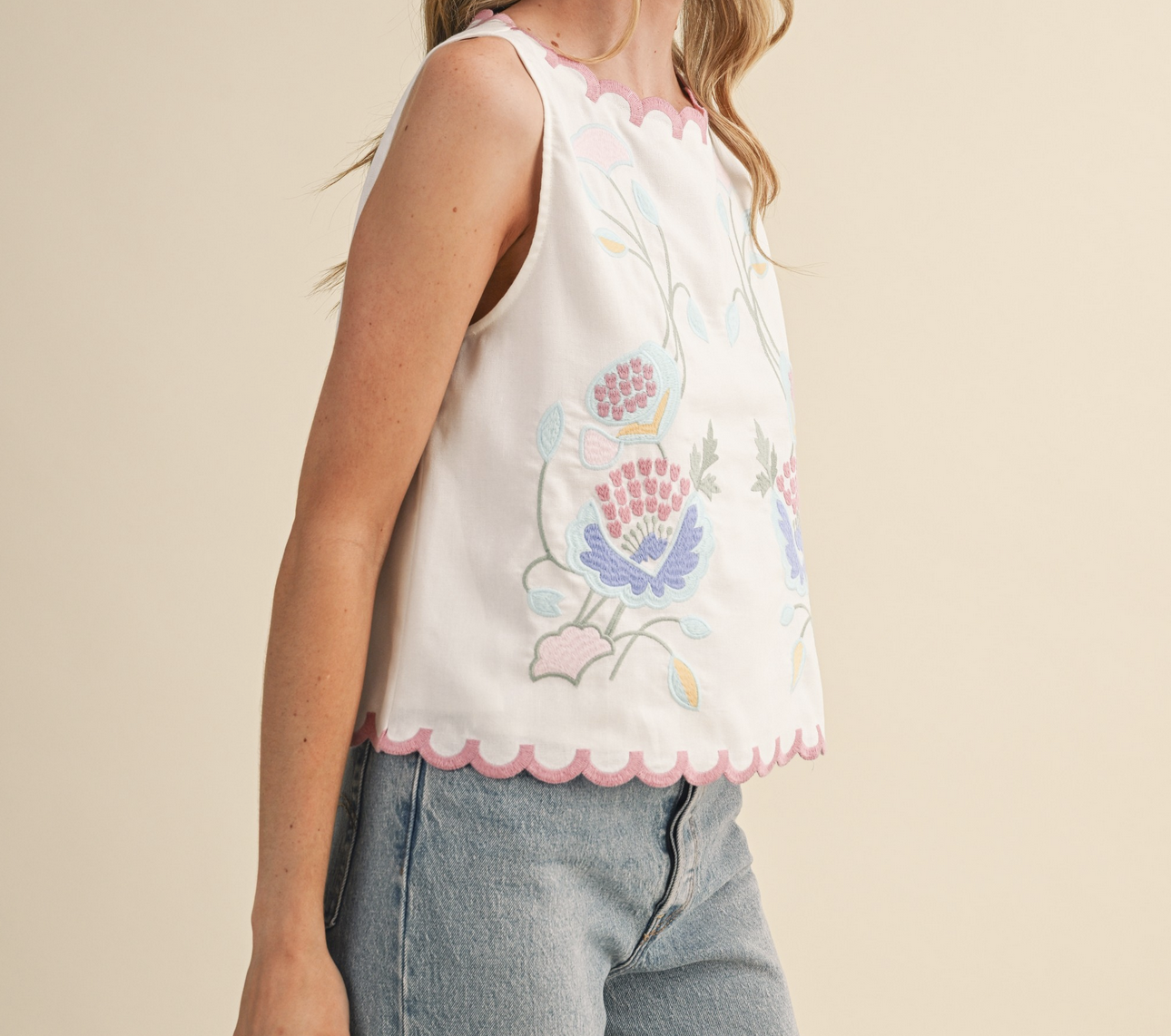 &Merci "Gainfully Embroid (-ered)" Tank Top