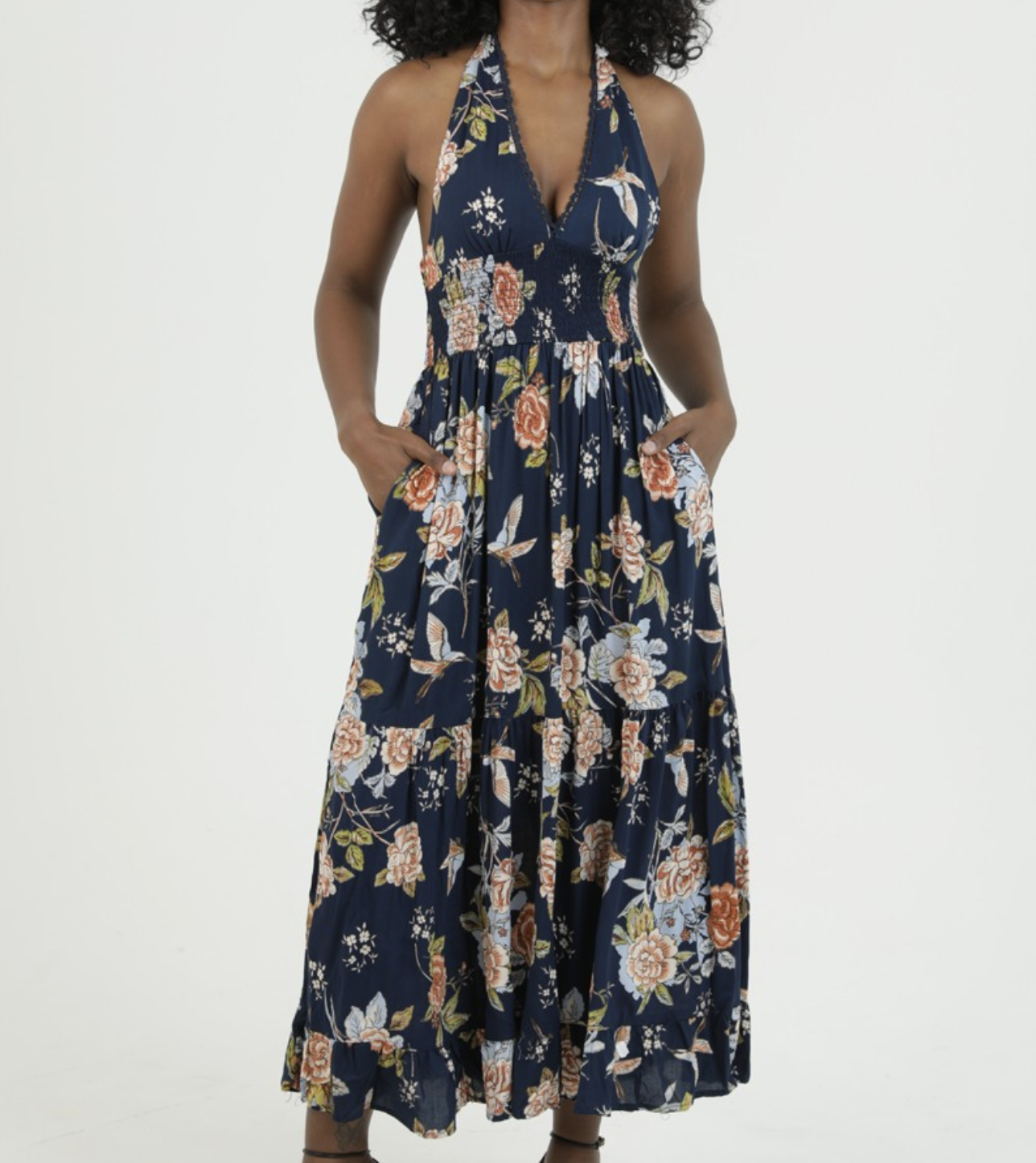 Angie "Gloom and Bloom" Maxi Dress
